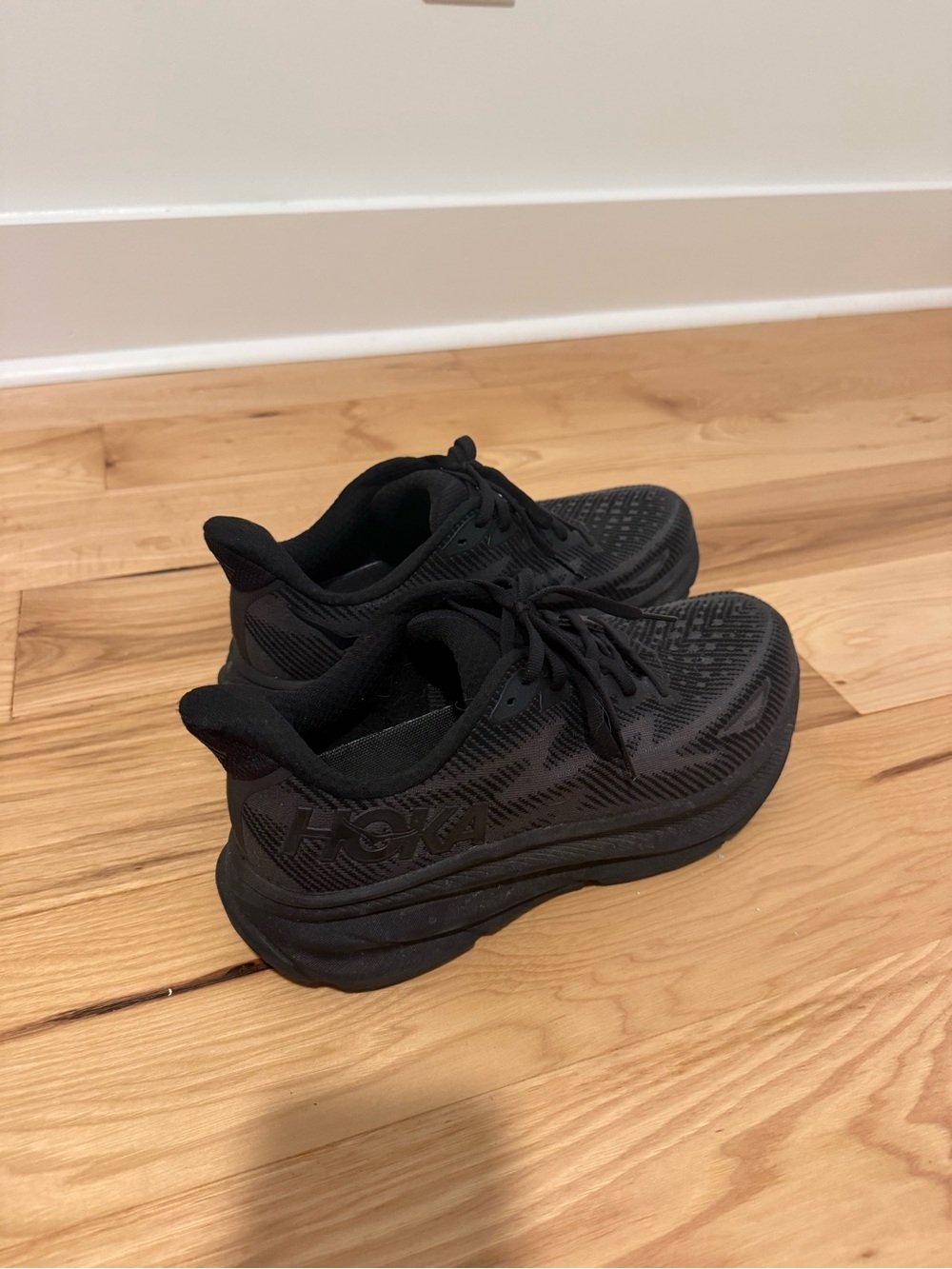 Hoka Kids Black All-Over Mesh Athletic Sneakers